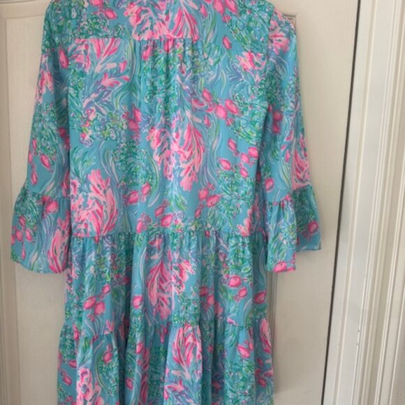 Lilly Pulitzer Gabriel Dress, Amalfi Blue Best Fishes, Size 00 - Picture 11 of 12